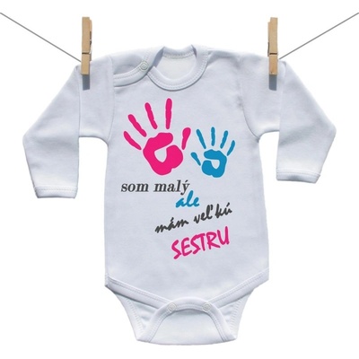 Boodyy Body s dlhým rukávom Som malý ale mám veľkú sestru