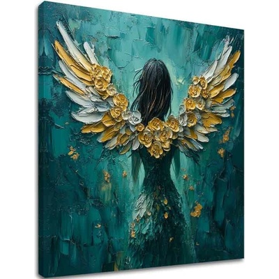 Obrazy anjelov Zlato krídel | dokončené rukou umelca - 80x80 cm