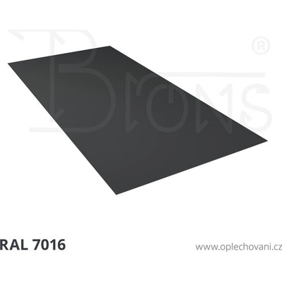 Brons Rovinný plech 950 x 2000 mm tmavě šedá