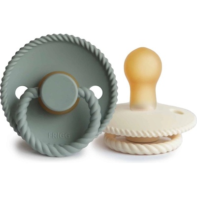 Frigg Rope kaučuk cumlíky Cream / Sage 1×2 ks dvojbalenie