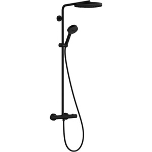 Hansgrohe Pulsify S Puro - Душ комплект с термостат, диаметър 26 cm, 3 струи, EcoSmart, черен мат 24237670 (24237670)