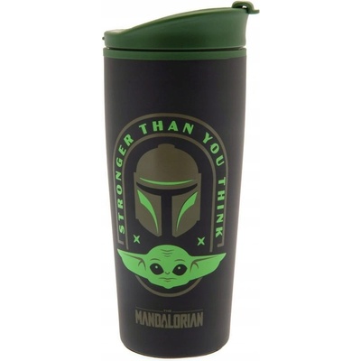 CurePink Cestovní hrnek Star Wars Hvězdné války The Mandalorian Stronger Than You Think 0,45 l