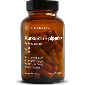 Herbavia Kurkuma piperin bylinný extrakt 60 kapslí