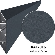 profil na výplň 108x16mm, materiál EN AW-6060 T66, hliník s povrchovou úpravou,práškové lakovanie so štruktúrou, antracit RAL7016, cena za kus