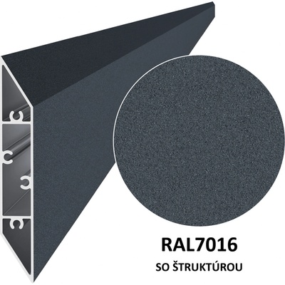 Al profil 108 x 16 x 6000 mm, lak so štruktúrou RAL 7016