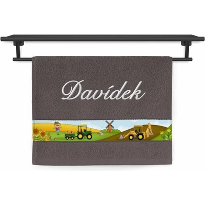 Povlečení Plus ručník se jménem na přání 30 x 50 cm malý farmář hnědý