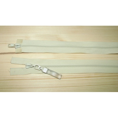 Kostenný zips smotanová tmavšia 3mm deliteľný obojsmerný 55cm