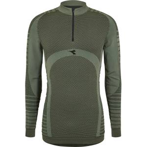 Diadora Men's Quarter Zip Long Sleeve Fleece - Green