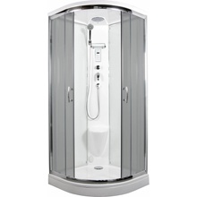 ARTTEC BRILIANT 90 x 90 cm - Parní sprchový box model 8, šedé sklo (PAN04702)