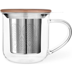VIVA Чаша за чай с цедка VIVA Minima 400ml, кафяво капаче за запарка (1006987) - topmarket
