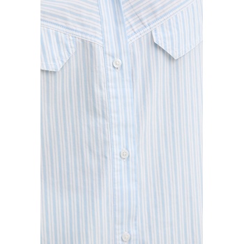 BOSS Orange Памучна риза BOSS Orange дамска в синьо със свободна кройка с класическа яка 50543554 (50543554)