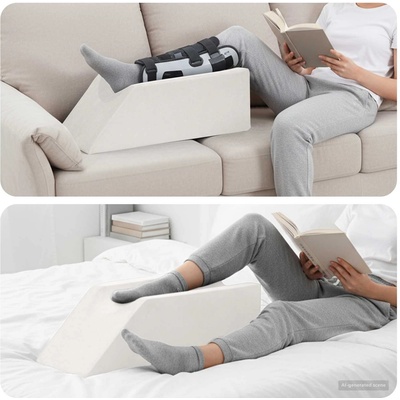 vidaXL Възглавничка за крака Едноцветен Бяло 68 x 25 x 21, 5 см PU пяна (42020192)