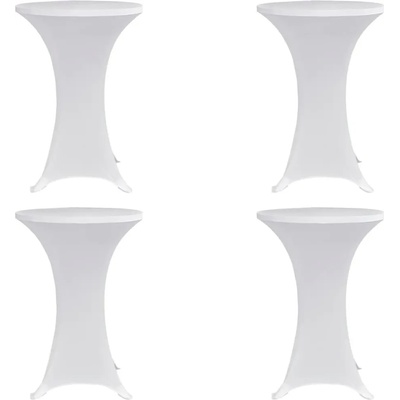 vidaXL Покривки за коктейлни маси, Ø80 см, бели, еластични, 4 бр (279070)