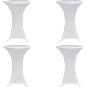 vidaXL Покривки за коктейлни маси, Ø80 см, бели, еластични, 4 бр (279070)