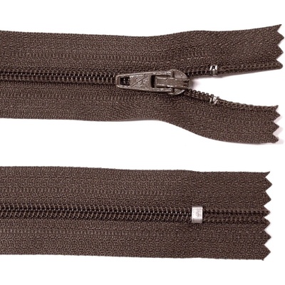 Spirálový zip no.3 nerozepínací 30cm - více barev color: 704 tmavě hnědá