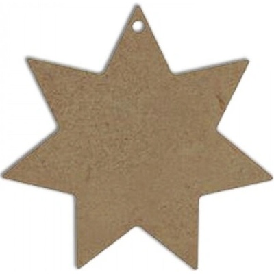 Dřevěný výřez k dekoraci Gomille závěsný, 10 x 10 cm hvězda sedmicípá Gomille