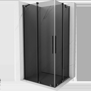 Mexen Velar Duo плъзгаща се душ кабина 90 x 80 см, графит, четкано оръжие сиво - 871-090-080-42-66 (871-090-080-42-66)