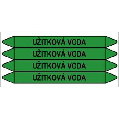 Značení potrubí, užitková voda,4 ks, 250 × 26 mm PZ 009267
