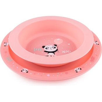 Canpol babies Комплект за хранене Canpol - Exotic animal, 2 части, Розов (56/523_pin)