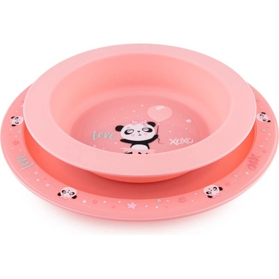 Canpol babies Комплект за хранене Canpol - Exotic animal, 2 части, Розов (56/523_pin)