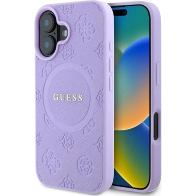 GUESS Калъф Guess Saffiano Peony Classic Logo MagSafe за iPhone 16 - лилав (3666339328245)