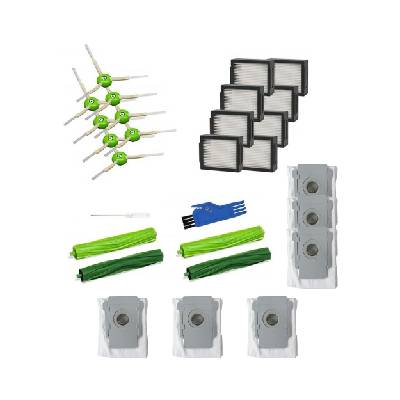 Mobilly резервни четки и филтри за iRobot Roomba E5, E6, i3, i4, i5+, i6, i7, i7+, i8+, j5+, j7+ + 6 резервни торбички