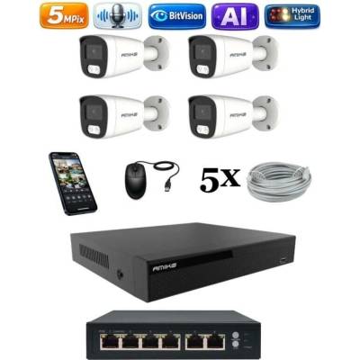 Amiko IP 4 kamerový set so switchom Ai Dl Tube 1501K4V2