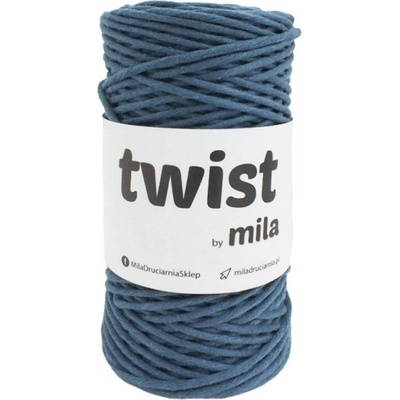 MILA macramé šňůra TWIST 3mm Petrolejová