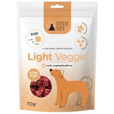 PAKA ZWIERZAKA PEPE Vet Prírodné funkčné maškrty Light Veggie 70 g
