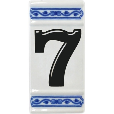 Cibulák Číslo na dom 11cm rámček stred "7" Český Porcelán Dubí