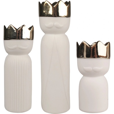 Vianočné svietniky Traja králi z porcelánu 6 x 21 cm (sada)