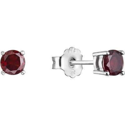 Evolution Group Pavona Stříbrné náušnice pecky s pravým granátem 11483.3