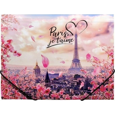 PANTA PLAST Doska s gumičkou, 15 mm, PP, A4, "Take me to Paris"
