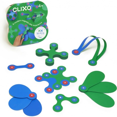 CLIXO magnetická stavebnice Itsy - zelená/modrá