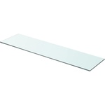 vidaXL Плоча за рафт, прозрачно стъкло, 80 x 20 см (243834)