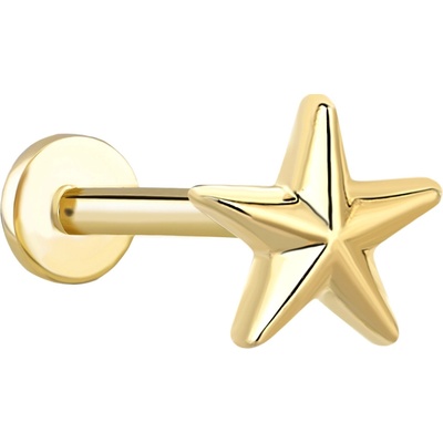 Lillian Vassago Zlatý piercing labreta hvězda LLV92-GPI052LB