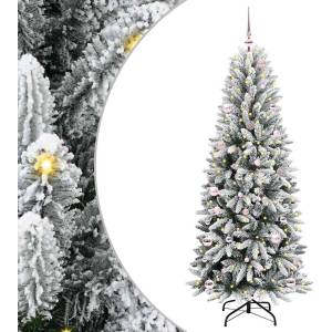 vidaXL С изкуствено коледно дърво Бяло 150 cm (3396035)