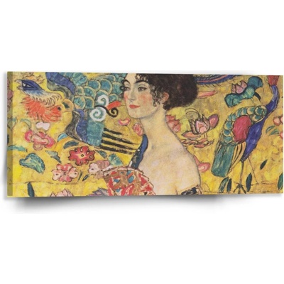 Sablio Obraz Dáma s vejárom - Gustav Klimt - 110x50 cm