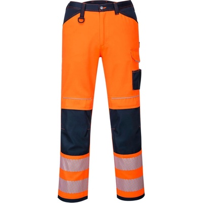 PortWest kalhoty PW340 Hi-Vis do pasu reflexní Oranžovo-černá