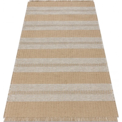 Najkoberce JUTE 3734 béž / sivý pásy so strapcami