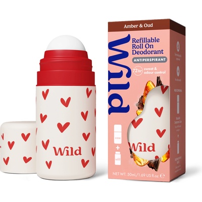 WILD Roll on Heart Case Amber & Oud Дезодорант, 50ml, унисекс