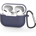 Techsuit Силиконов калъф с карабинер за Apple Airpods Pro 3 - Techsuit Silicone Case (тъмносин) (KF2356310)