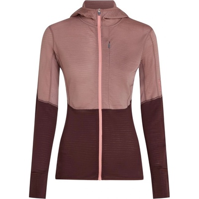 Icebreaker Wmns 200 Realfleece Descender LS Zip Hood Summit/Java/Acid Pink/Cb