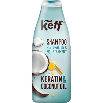Keff Šampón pre poškodené vlasy Keratín & Kokosový olej 500 ml
