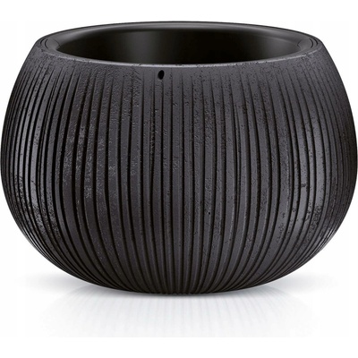 Prosperplast Květináč s vkladem BETON BOWL 23,8 cm černý