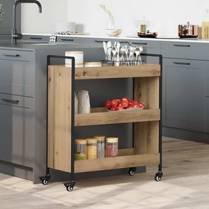 vidaXL Кухненска количка Дъб 70 x 30 x 82 см Инженерна дървесина (879625)