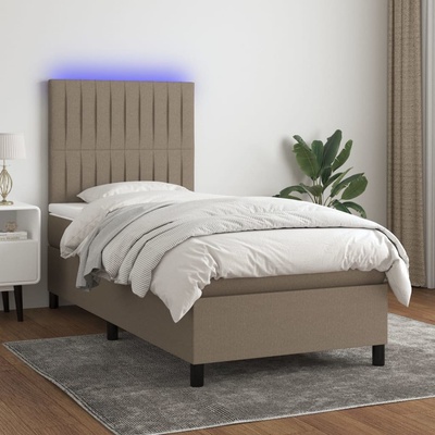 Petrashop 3135017 boxspring postel s matrací a LED taupe textil