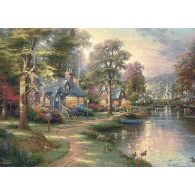 Schmidt Thomas Kinkade Jezero rodného města dřevěné 1000 dílků