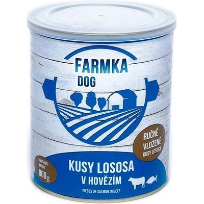 Sokol Falco Farmka Dog kusy lososa v hovädzom 4 x 800 g