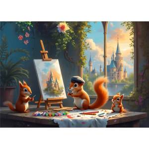 Bluebird Puzzle - Puzzle The Squirrels' Workshop - 500 piese